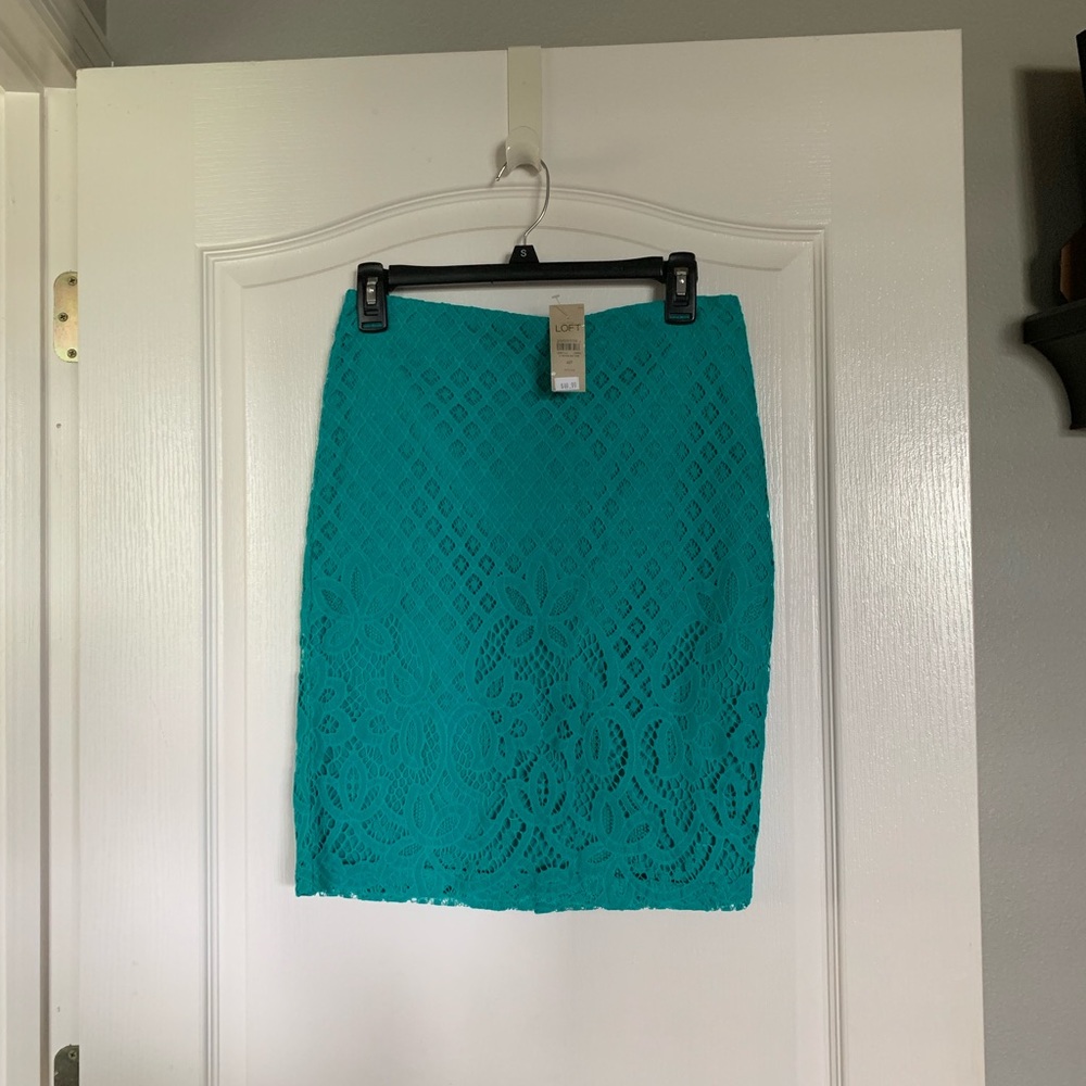 Loft Pencil skirt with lace overlay